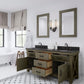 72 Inch Grizzle Grey Double Sink Bathroom Vanity sets With Blue Limestone CounterTop. ABERDEEN Collection