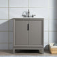 Elizabeth 30-Inch Single Sink Carrara White Marble Vanity In Cashmere Grey set