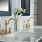 Elizabeth 72-Inch Double Sink Carrara White Marble Vanity In Monarch Blue set
