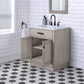 30 In Sink Marble Countertop Vanity, Oak, Faucet and Mirror, Chestnut collection