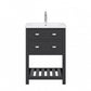 24 Inch MDF Single Bowl Ceramics Top Vanity with U shape Drawer. VIOLA Collection