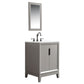 Elizabeth 24-Inch Single Sink Carrara White Marble Vanity In Cashmere Grey set