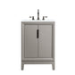 Elizabeth 24-Inch Single Sink Carrara White Marble Vanity In Cashmere Grey set