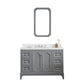Queen 48-Inch Single Sink Quartz Carrara Vanity In Cashmere Grey set