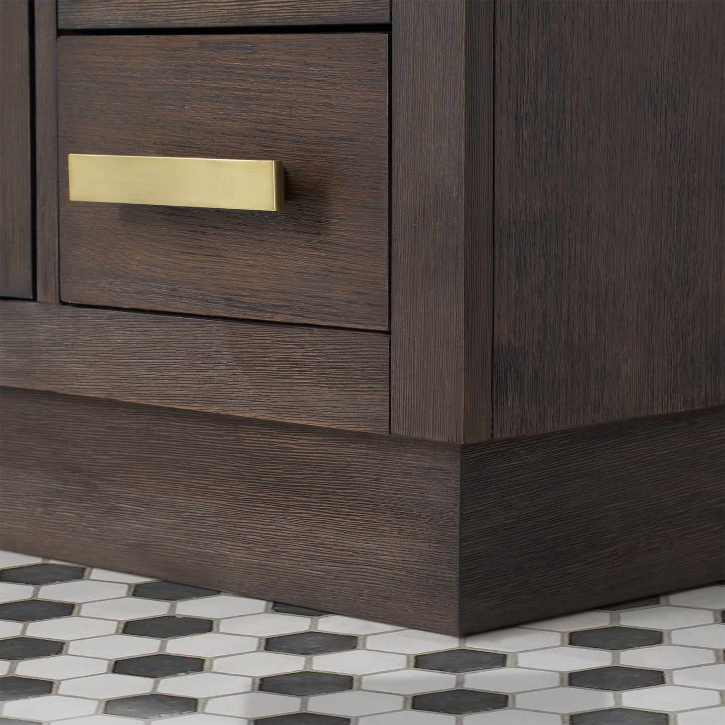 48 In. Single Sink Marble Countertop Vanity Oak with Faucet and Mirror, Chestnut collection
