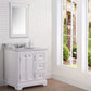 36 Inch Single Sink Carrara Marble Bathroom Vanity set. The Derby Collection