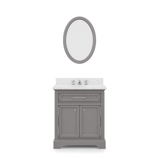 30 Inch Bathroom Vanity, Mirror And Faucet, Derby Collection