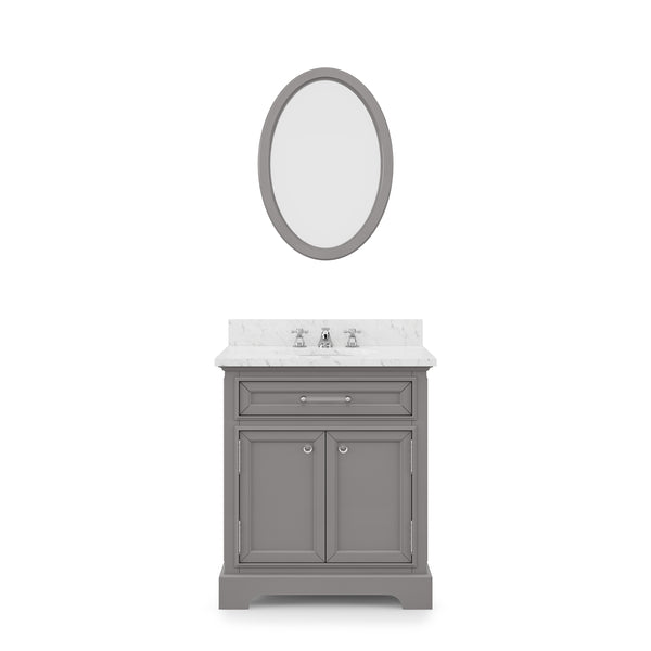 30 Inch Bathroom Vanity, Mirror And Faucet, Derby Collection