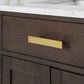 60 In. Double Sink Marble Countertop Vanity, Oak with Faucets and Mirrors, Chestnut  collection