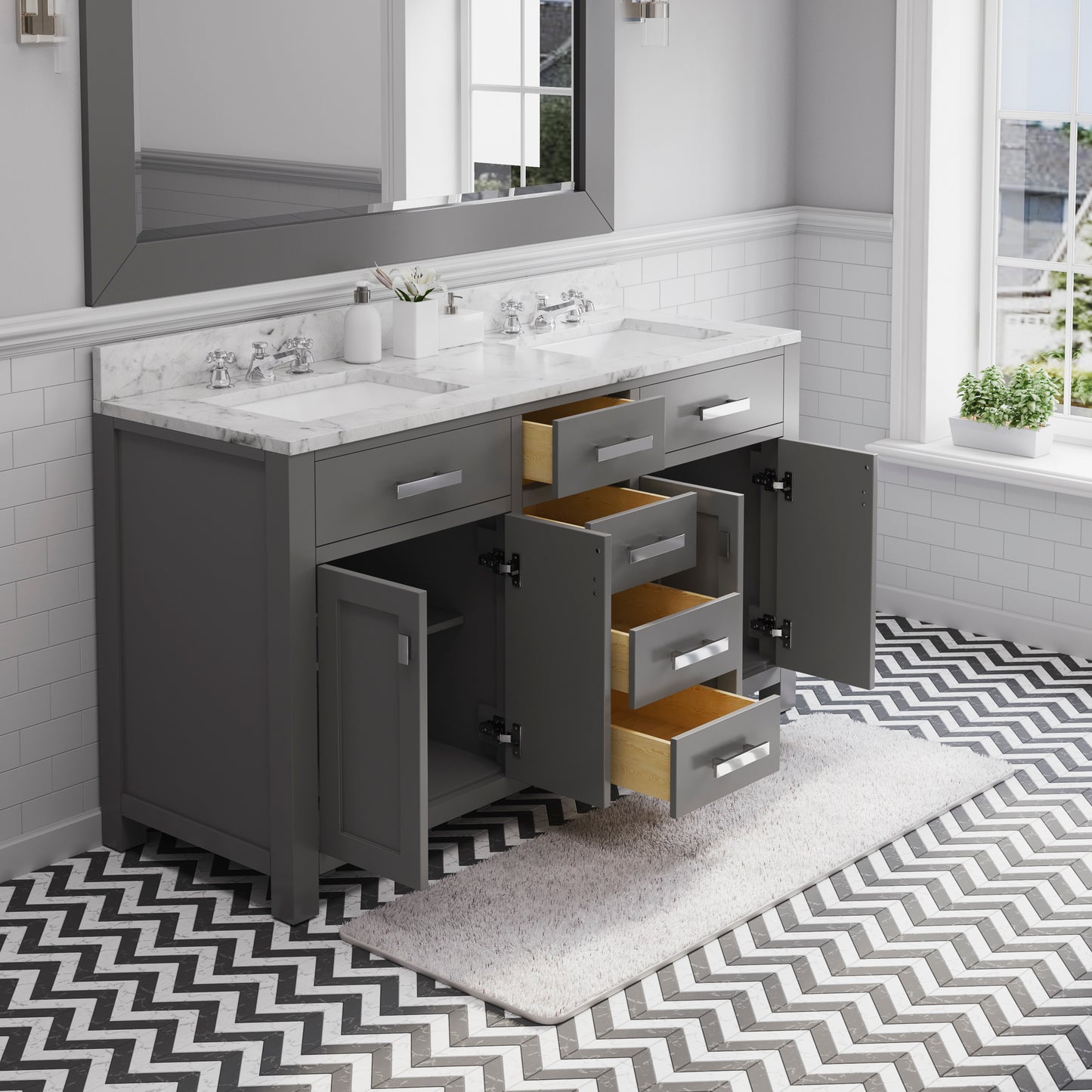 60 Inch Double Sink Bathroom Vanity set The Madison Collection