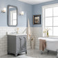 Queen 24-Inch Single Sink Quartz Carrara Vanity In Cashmere Grey set
