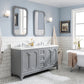 Queen 60-Inch Double Sink Quartz Carrara Vanity In Cashmere Grey set