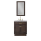 30 In Sink Marble Countertop Vanity, Oak, Faucet and Mirror, Chestnut collection
