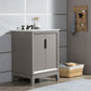 Elizabeth 24-Inch Single Sink Carrara White Marble Vanity In Cashmere Grey set