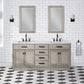 72 In. Double Sink Marble Countertop Vanity Oak with Faucets and Mirrors, Chestnut collection