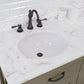 72 Inch Grizzle Grey Double Sink Bathroom Vanity sets With Carrara White Marble Counter Top From The ABERDEEN Collection