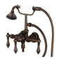 Vintage Classic Wall Mount Tub Faucet With Lever and Cross Handles