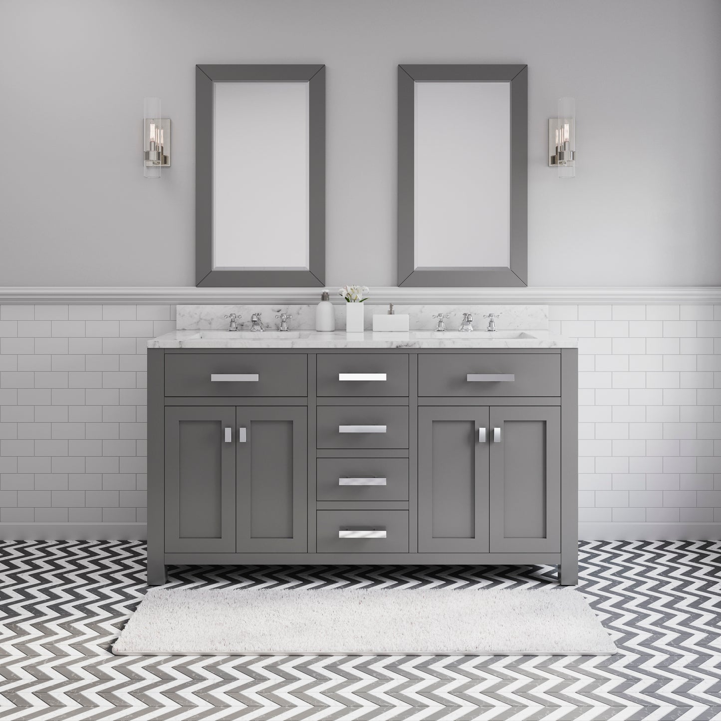 60 Inch Double Sink Bathroom Vanity set The Madison Collection