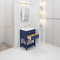 24 Inch MDF Single Bowl Ceramics Top Vanity with U shape Drawer. VIOLA Collection
