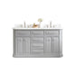 60" Palace Collection Quartz Carrara Bathroom Vanity Sets