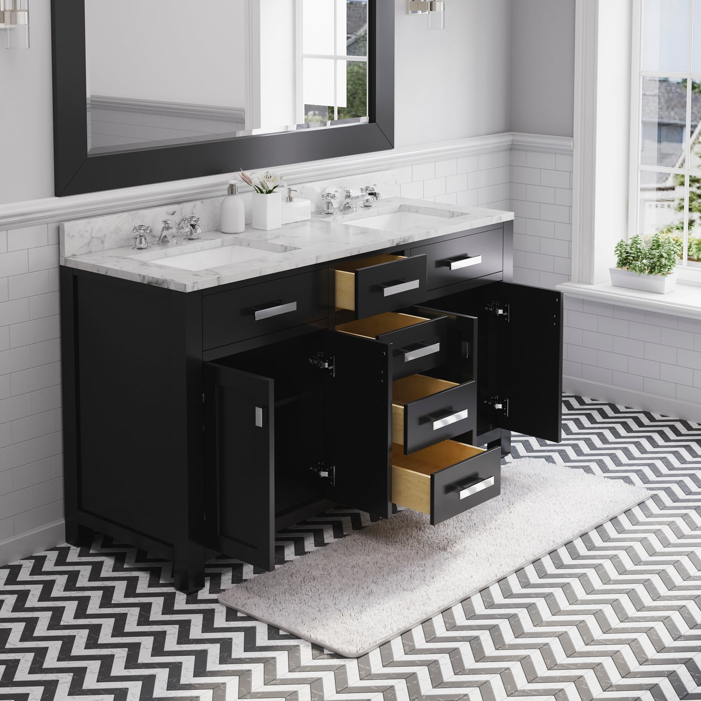 60 Inch Double Sink Bathroom Vanity set The Madison Collection