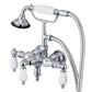 Vintage Classic Wall Mount Tub Faucet With Lever and Cross Handles