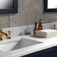 Madison 72-Inch Double Sink Carrara White Marble Vanity In Monarch Blue set