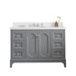 Queen 48-Inch Single Sink Quartz Carrara Vanity In Cashmere Grey set