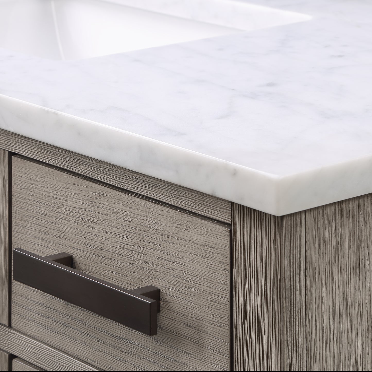 48 In. Single Sink Marble Countertop Vanity Oak with Faucet and Mirror, Chestnut collection