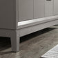 Elizabeth 60-Inch Double Sink Carrara White Marble Vanity In Cashmere Grey set