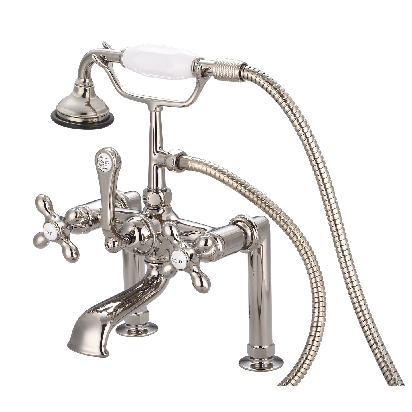Vintage Classic Tub Faucet With Lever and Cross Handles