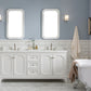 Queen 72-Inch Double Sink Quartz Carrara Vanity In Pure White set