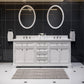72 Inch Double Sink Bathroom Vanity, Mirrors And Faucets, Derby Collection