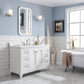 Queen 48-Inch Single Sink Quartz Carrara Vanity In Pure White set
