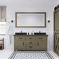 72 Inch Grizzle Grey Double Sink Bathroom Vanity sets With Blue Limestone CounterTop. ABERDEEN Collection