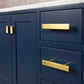 Madison 36-Inch Single Sink Carrara White Marble Vanity In Monarch Blue set