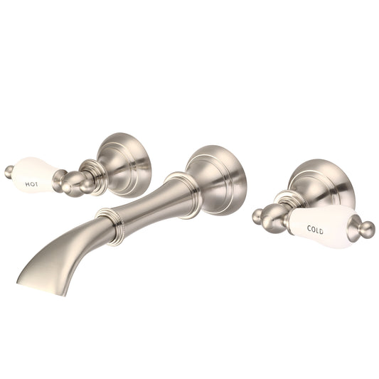 Water Creation Waterfall Style Wall-mounted Lavatory Faucet in Brushed Nickel Finish