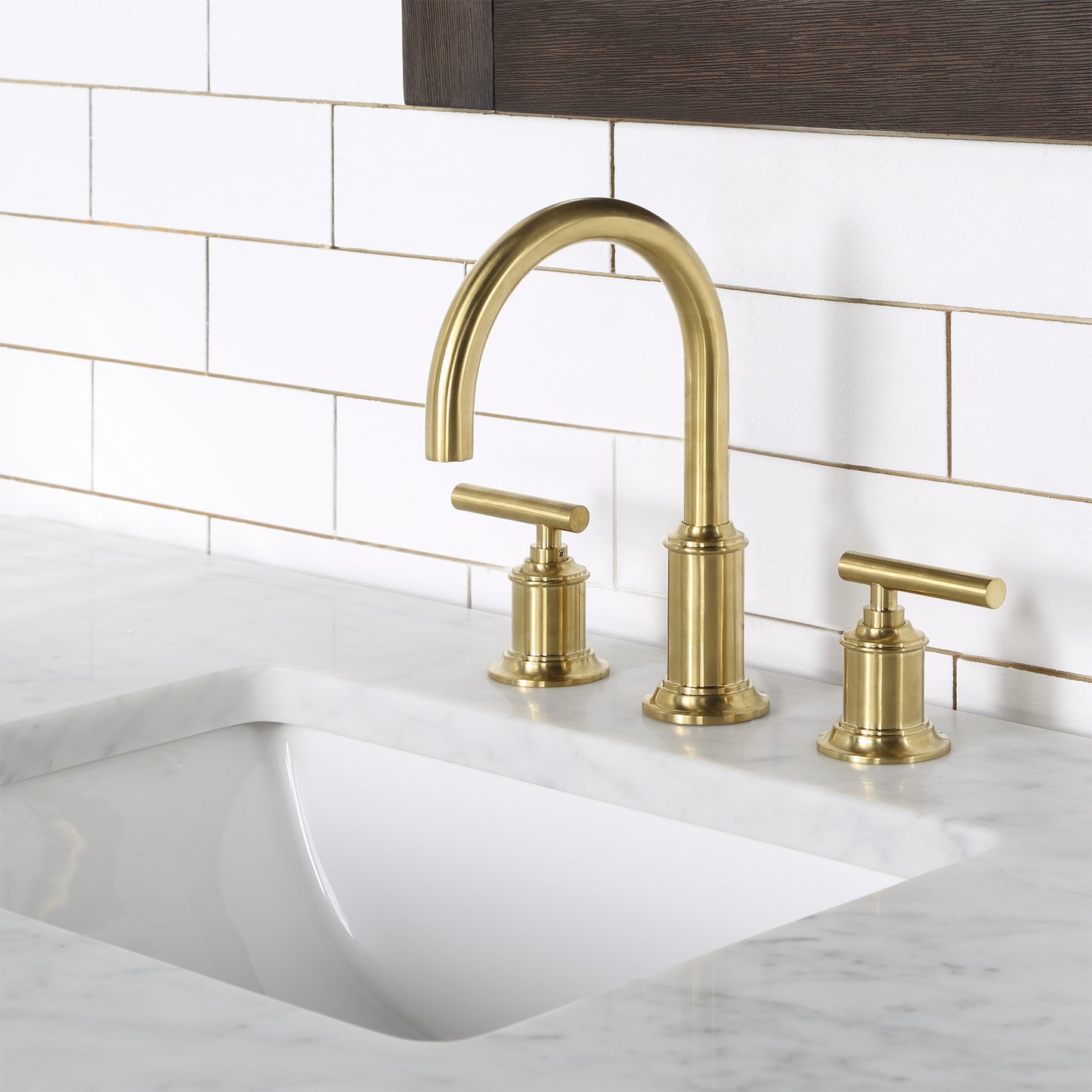48 In. Single Sink Marble Countertop Vanity Oak with Faucet and Mirror, Chestnut collection