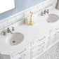 72" Palace Collection Quartz Carrara Bathroom Vanity Set, Mirror in Polished Nickel (PVD) Finish