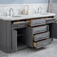 72" Palace Collection Quartz Carrara Multi Color Bathroom Vanity Sets
