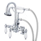 Vintage Classic Tub Faucet With Gooseneck Spout, With Lever and Cross Handles