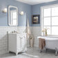 Queen 24-Inch Single Sink Quartz Carrara Vanity In Pure White set