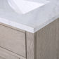 30 In Sink Marble Countertop Vanity, Oak, Faucet and Mirror, Chestnut collection