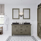 60 Inch Grizzle Grey Double Sink Bathroom Vanity sets With Blue Limestone Counter. ABERDEEN Collection