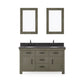 60 Inch Grizzle Grey Double Sink Bathroom Vanity sets With Blue Limestone Counter. ABERDEEN Collection