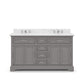 60 Inch Double Sink Bathroom Vanity, Mirrors And Faucets, Derby Collection