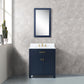 Madison 30-Inch Single Sink Carrara White Marble Vanity In Monarch Blue set