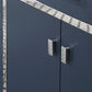 Marquis 72 In. Double Sink Carrara White Marble Countertop Vanity in Monarch Blue set