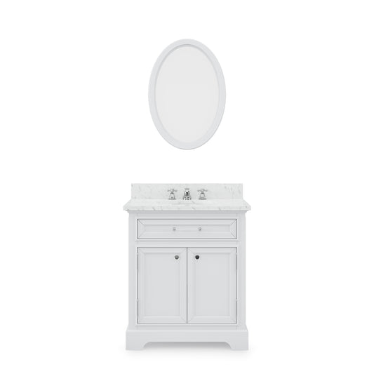 30 Inch Bathroom Vanity, Mirror And Faucet, Derby Collection