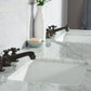 Elizabeth 60-Inch Double Sink Carrara White Marble Vanity In Cashmere Grey set